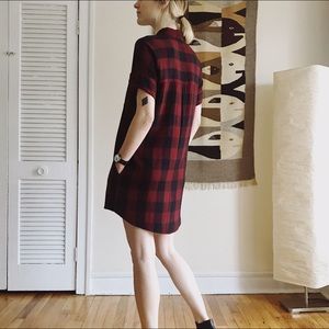 Madewell plaid drop hem shirt dress
